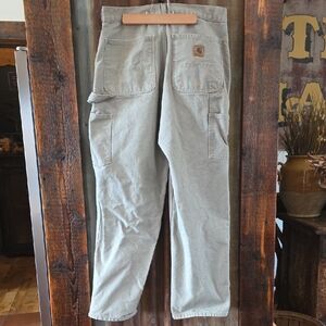 Carhartt Men's Cargo Work Pants in Light Olive Green